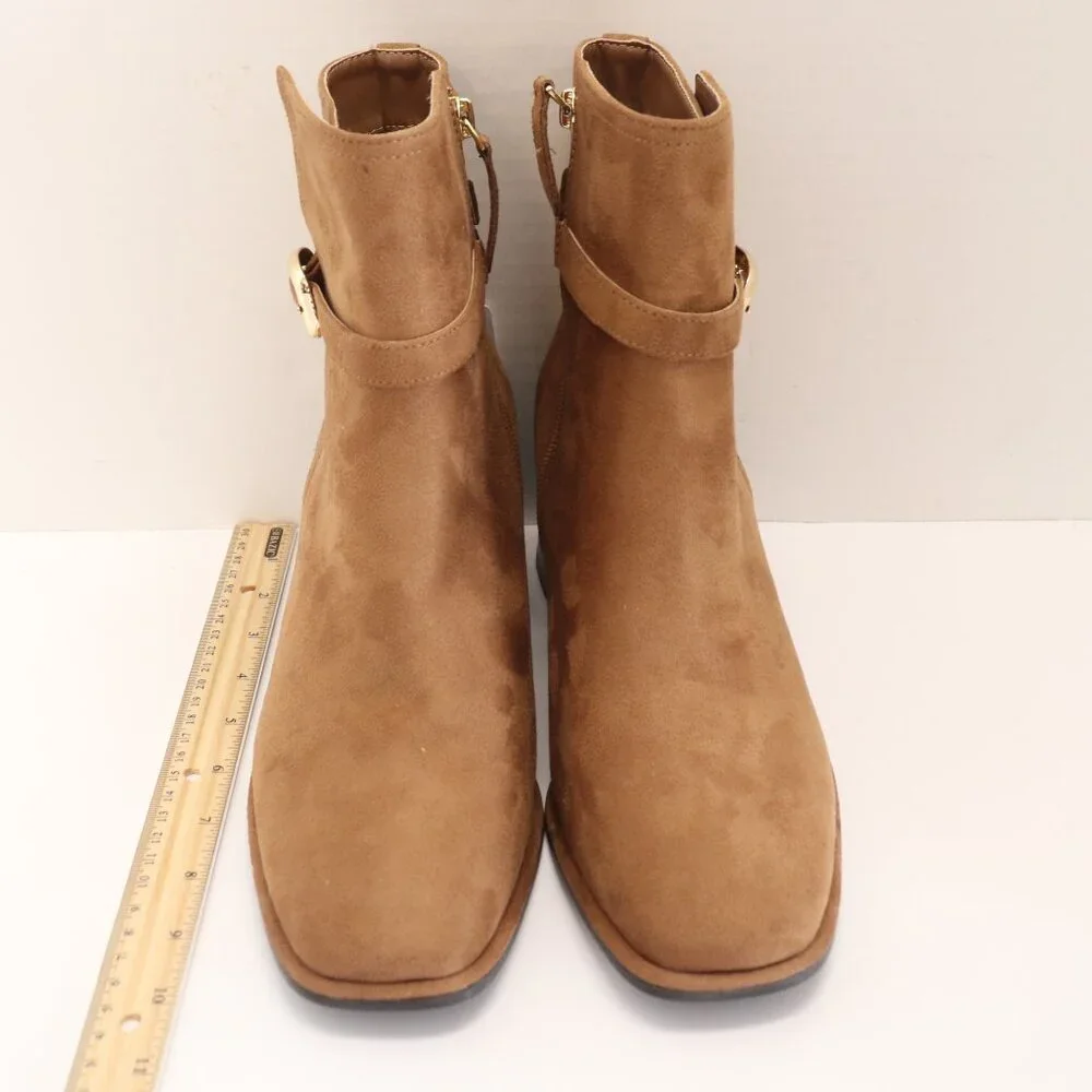 Liz Claiborne Women's Tan‎ Swede Boots New with Tags and Zippers on Sides